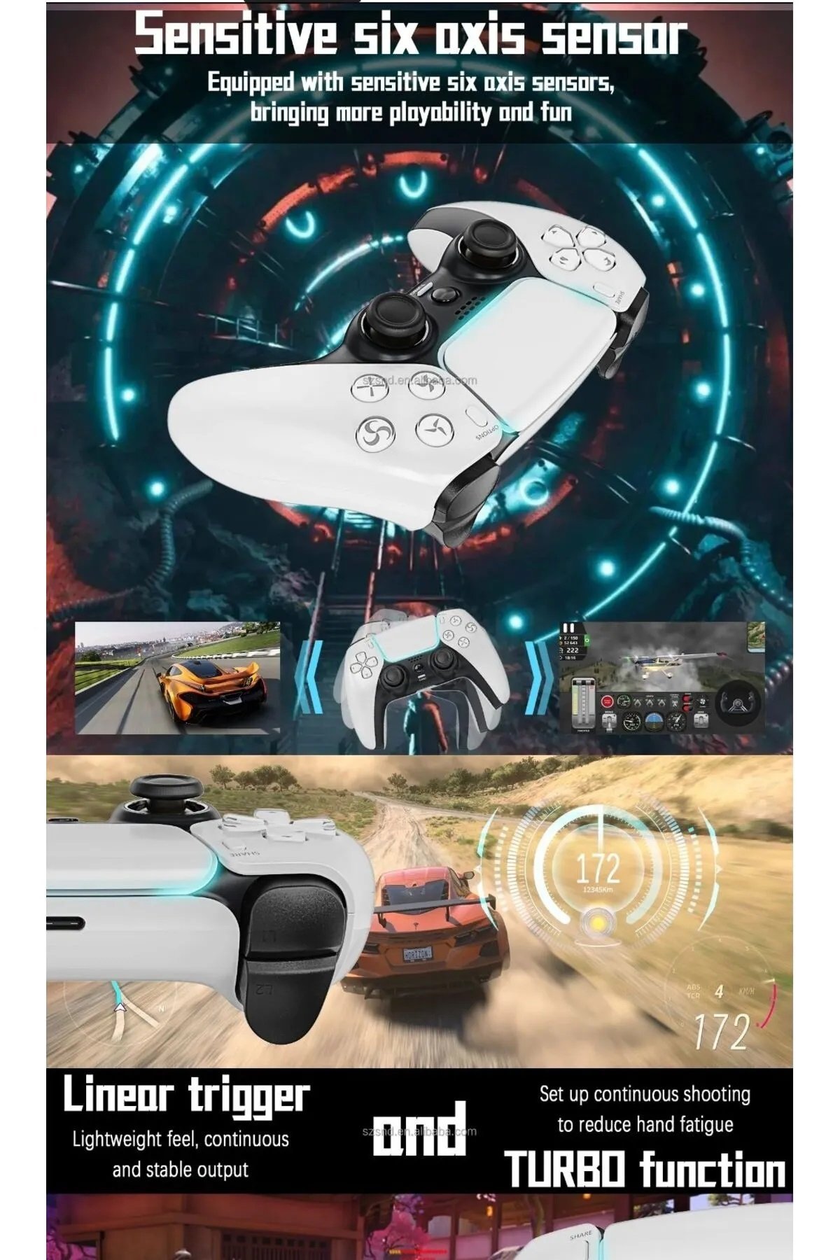 ere-4b5f87a.jpg P4 Plus Bluetooth Kablosuz Oyun Kolu – PS4/PS5 Uyumlu, Titreşimli & PC Telefon Desteği - Görsel 1